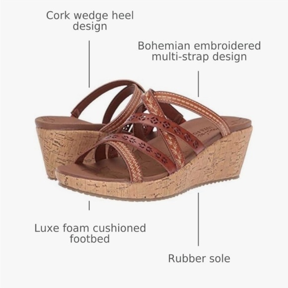 Cali Skechers Cognac Sandals with Luxe Foam - Picture 14 of 14